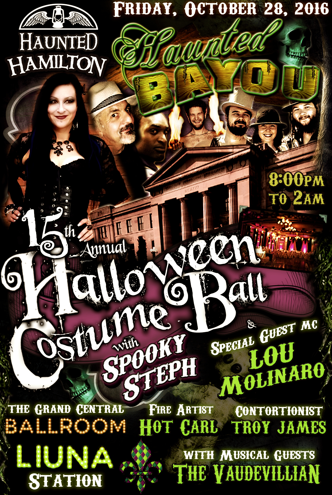 HAUNTED BAYOU // Haunted Hamilton's 15th Annual HALLOWEEN Costume Ball :: Hosted by Spooky Steph Lechniak in the Grand Central Ballroom at LIUNA STATION on Friday, October 28, 2016 // Hamilton, Ontario, Canada