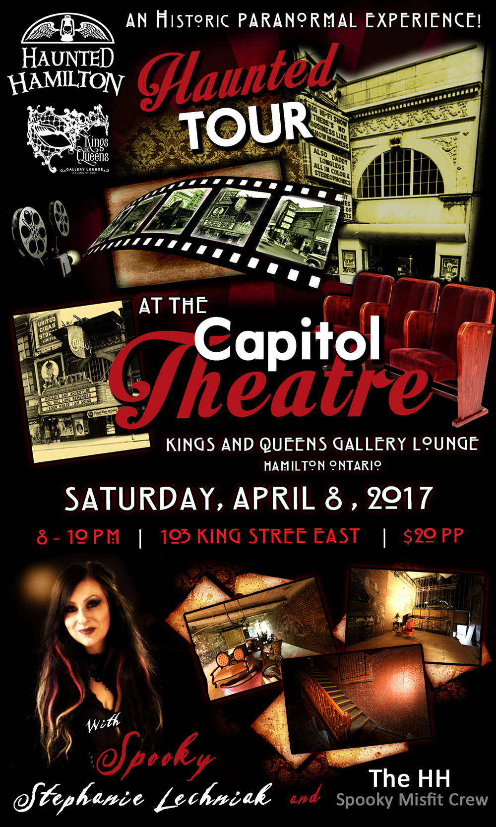 A Haunted Tour of The Capitol Theatre with Haunted Hamilton | 103 King St.E. Hamilton, Ontario :: Hosted by Founder/Owner Stephanie "Spooky Steph" Lechniak and the HH Crew! // Haunted Events, Paranormal Investigations, Ghost Tours and More!