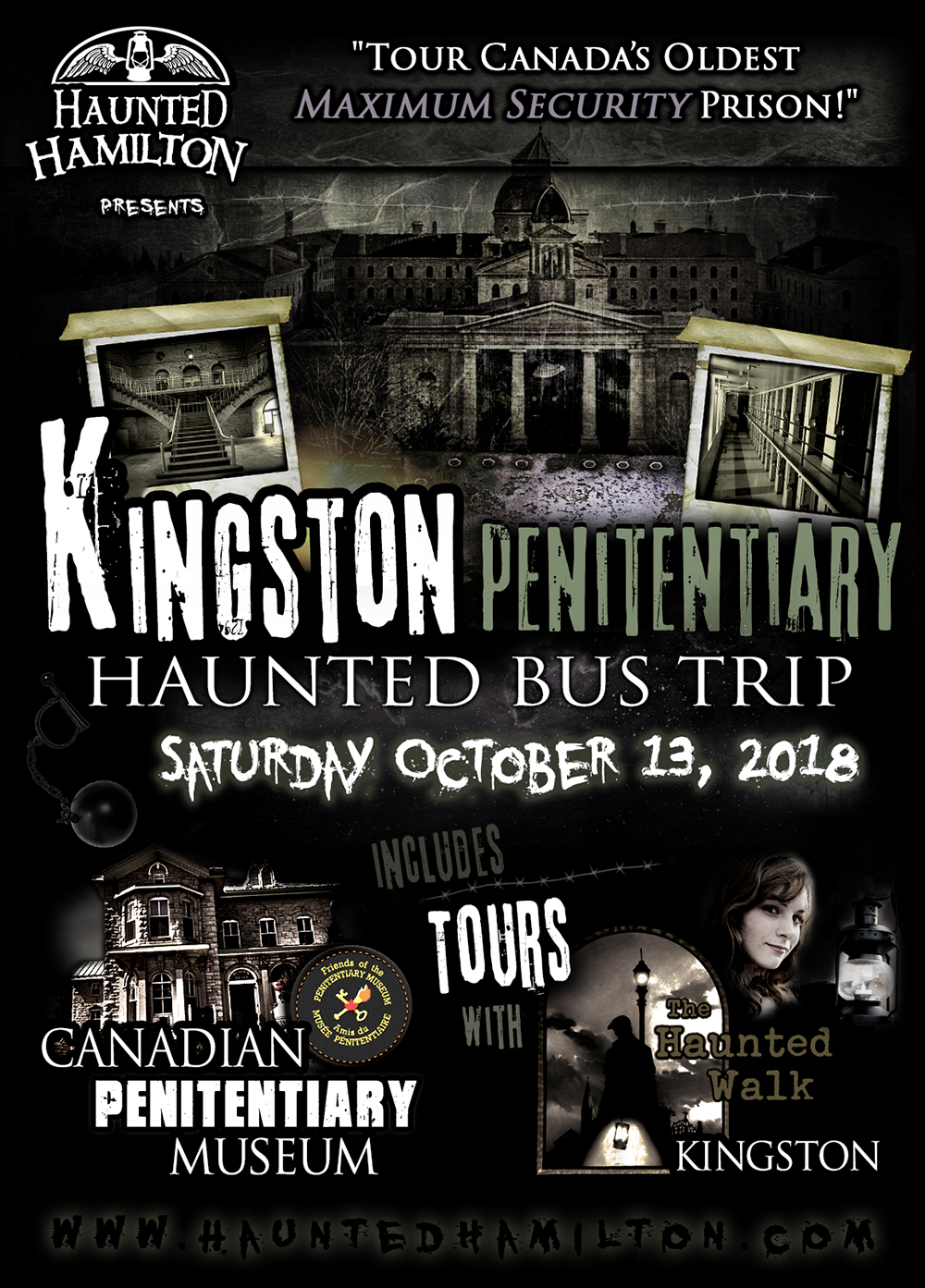 Haunted Hamilton presents a KINGSTON PENITENTIARY Haunted Bus Trip | Visit Canada's OLDEST Maximum Security PRISON! Kingston, Ontario, Canada