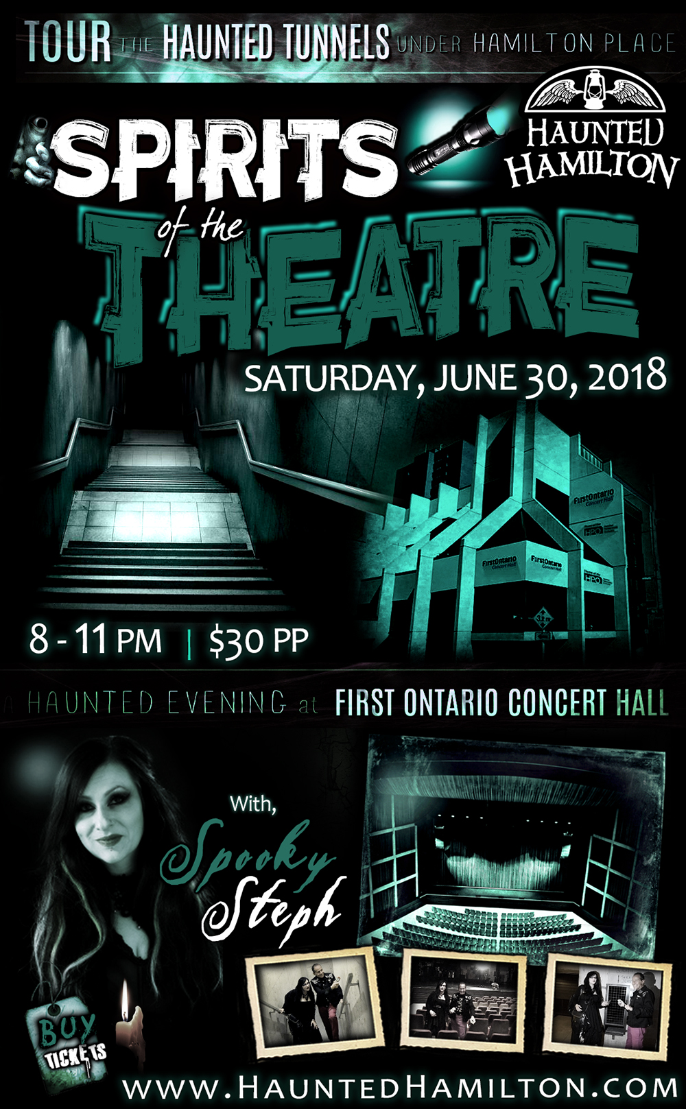 "Spirits of the Theatre" A Haunted Evening with Haunted Hamilton at First Ontario Concert Hall (formerly Hamilton Place) Hamilton, Ontario, Canada